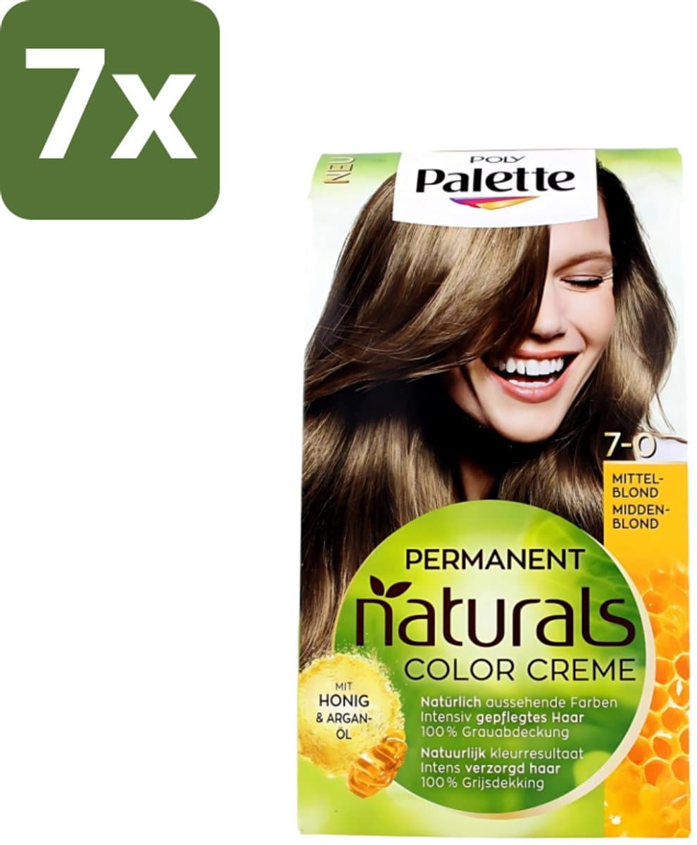 Poly Palette - Haarverf - Middenblond 7-0 - 115ml - Bulkverpakking - 7 stuks