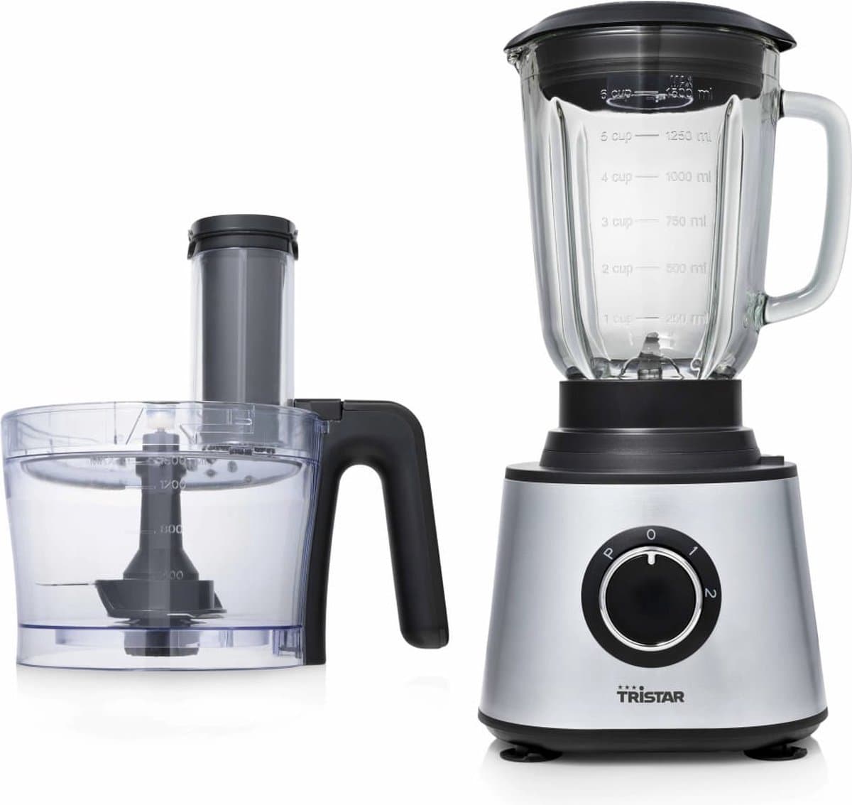 Tristar Foodprocessor & Blender MX-4823 - Multifunctionele keukenmachine voor raspen, blenden en snijden - 1.5 Liter - Inclusief blenderkan - RVS messen -