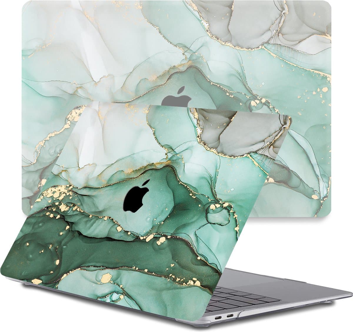 Lunso Geschikt voor MacBook Air 13 inch M1 (2020) cover hoes - case - Green Maeve