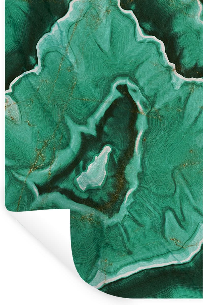 Muurstickers - Sticker Folie - Marmer - Aqua - Goud - 40x60 cm - Plakfolie - Muurstickers Kinderkamer - Zelfklevend Behang - Zelfklevend behangpapier - Stickerfolie