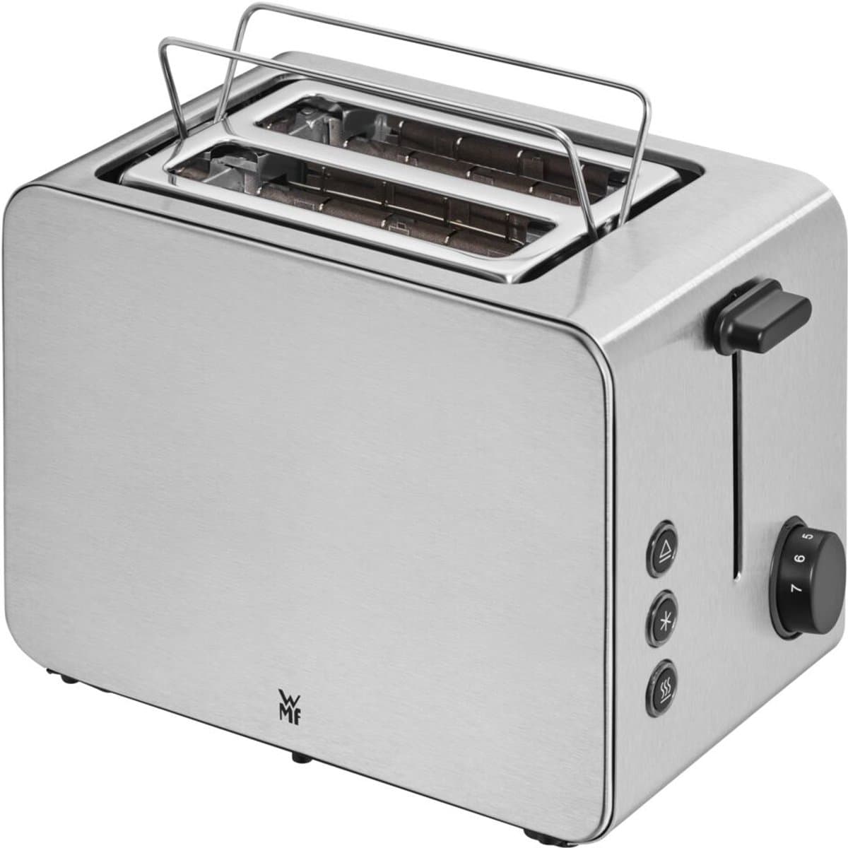 WMF Stelio 2-sleufs broodrooster, RVS, broodjesopzetrek, bagelfunctie, 7 standen, 900 W, mat zilver