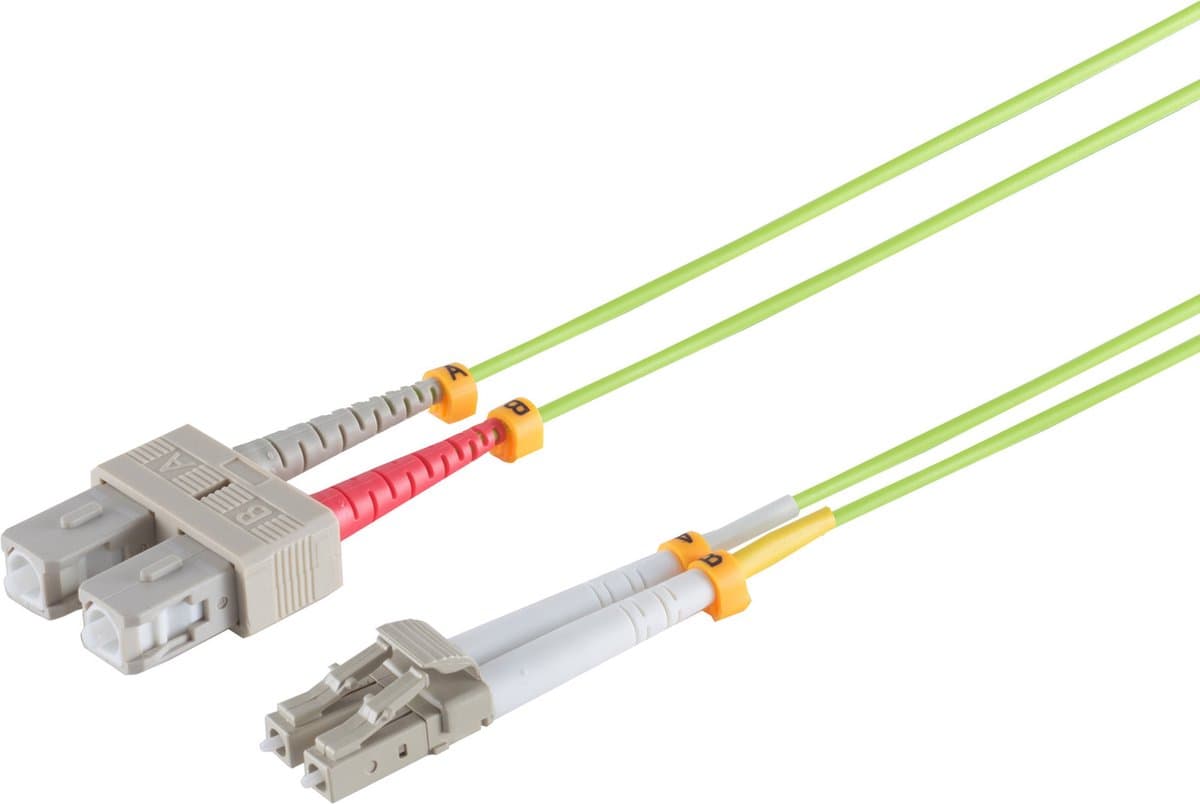 Duplex Patchkabel LC/SC 50/125µ, OM5, lindgrün 15m