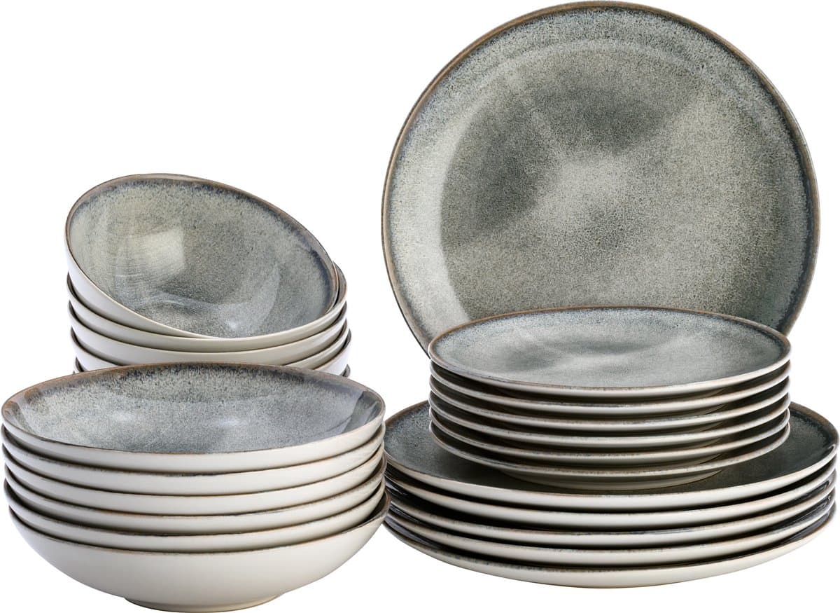 Lite-Body Serviesset - grijs spikkel - 6 personen - 24 delig