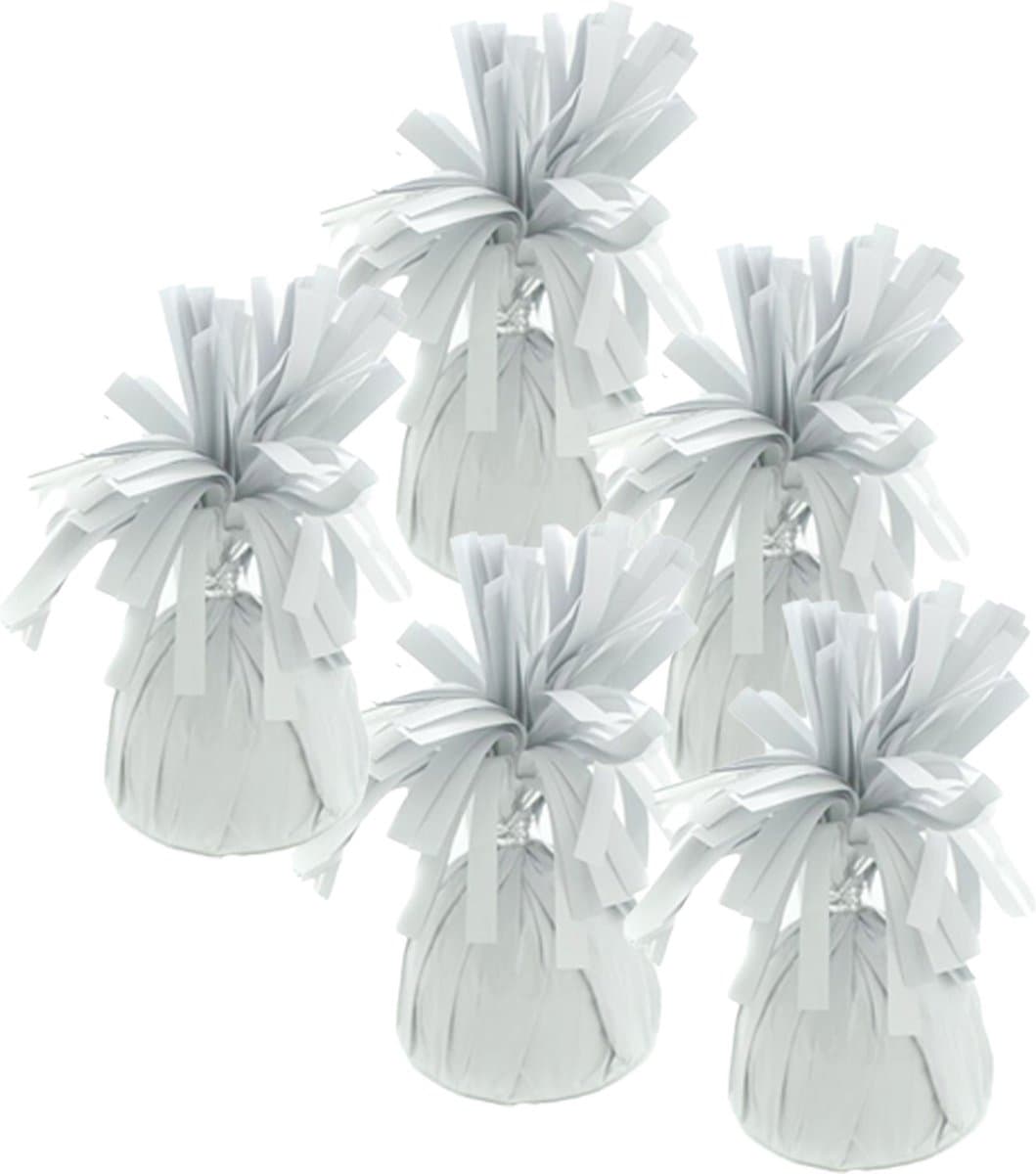 Haza Ballon gewichtjes - 10x - wit - 170 gram - gewichtjes voor helium ballontrosjes