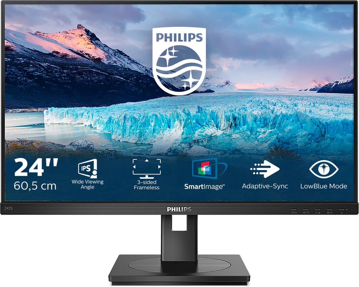 Philips S Line 242S1AE/00 led-scherm 60,5 cm (23,8") 1920 x 1080 pixels full hd zwart
