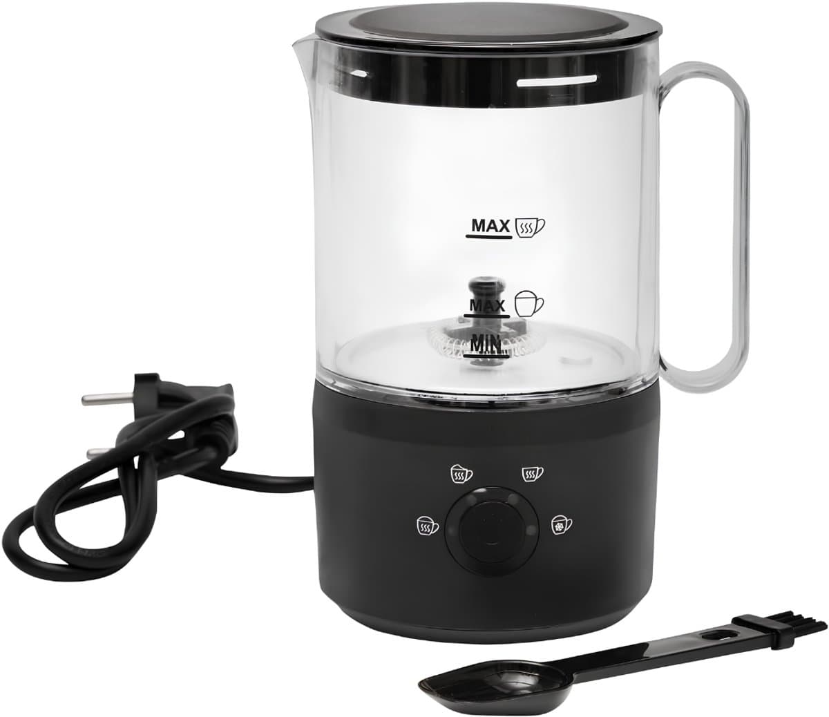 SP® Melk Opschuimer - Met 4 Functies - Elektrische Melkschuimer - Zwart - 11cm x 13cm x 18cm