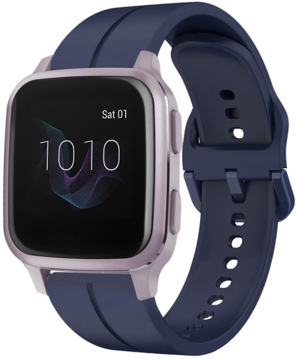 Voor Garmin Venu SQ 20 mm lus siliconen horlogeband (marineblauw)