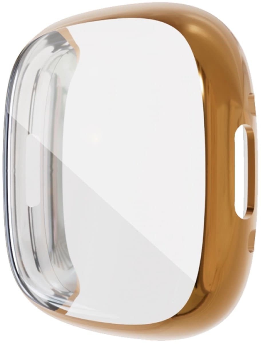 Voor Fitbit Sense 2 Galvaniseren Volledige dekking TPU-horlogekast (goud)
