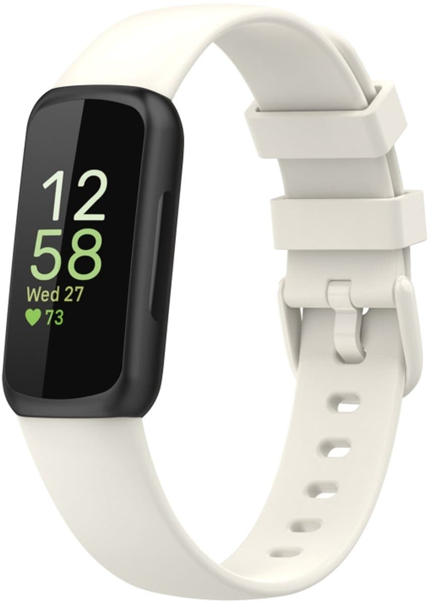 For Fitbit Inspire 3 Solid Color Silicone Watch Band, Size:L(Apricot Color)