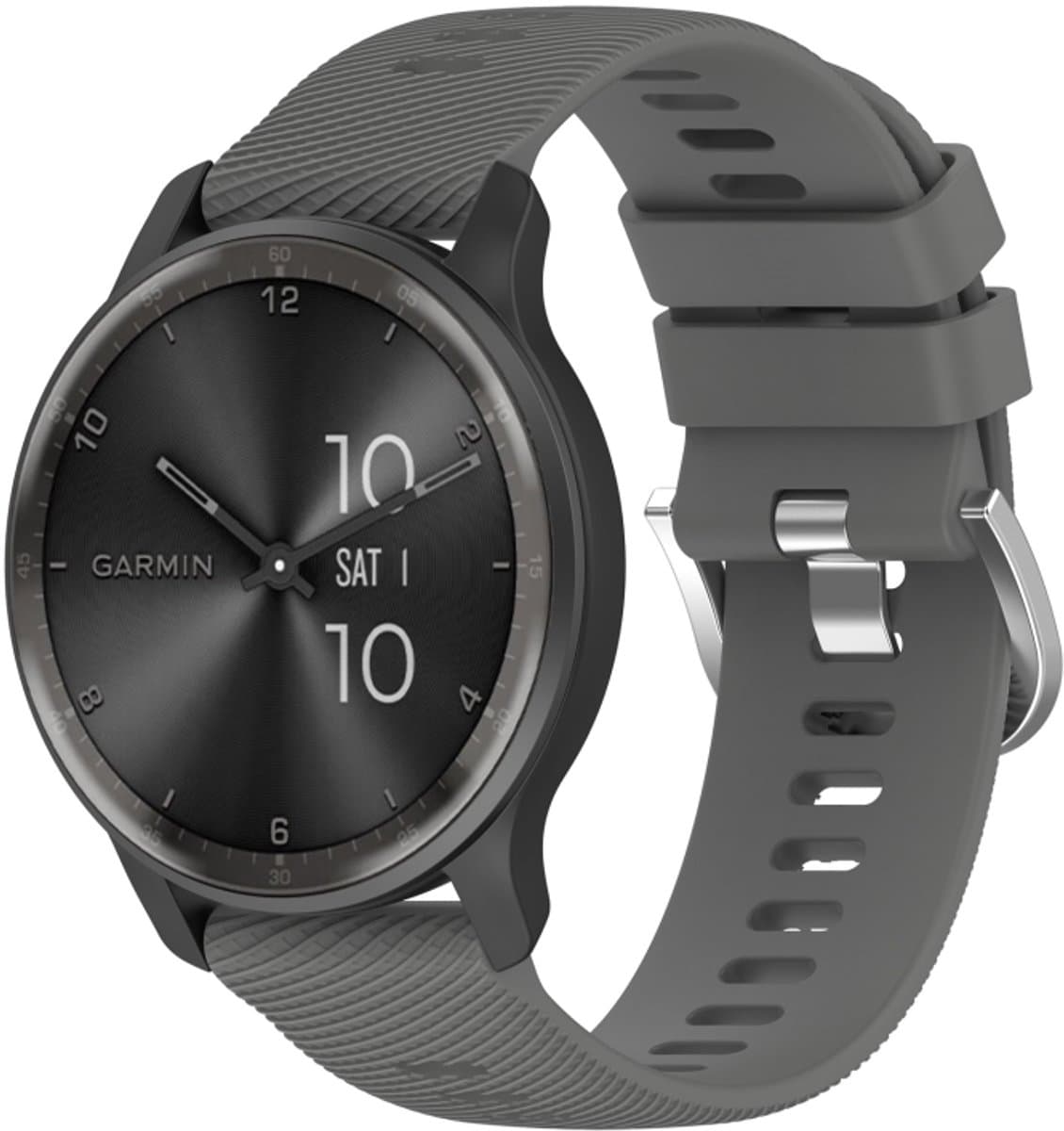 Voor Garmin Venu 2 22 mm gekruiste siliconen horlogeband in effen kleur (donkergrijs)