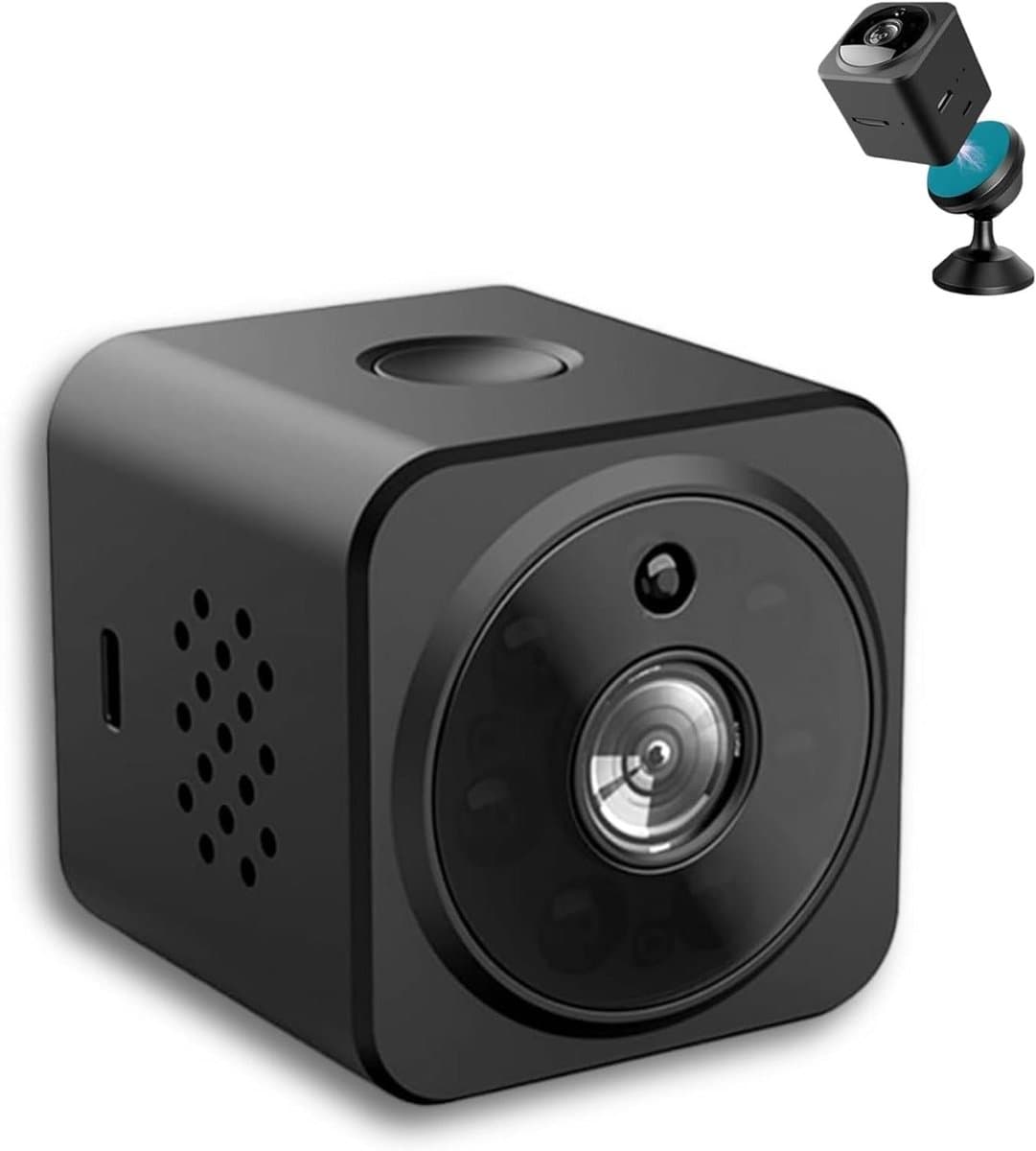 Mini Camera - Verborgen Camera - Interieur Bewaking - Bewegingssensor - Klein Formaat - Zwart