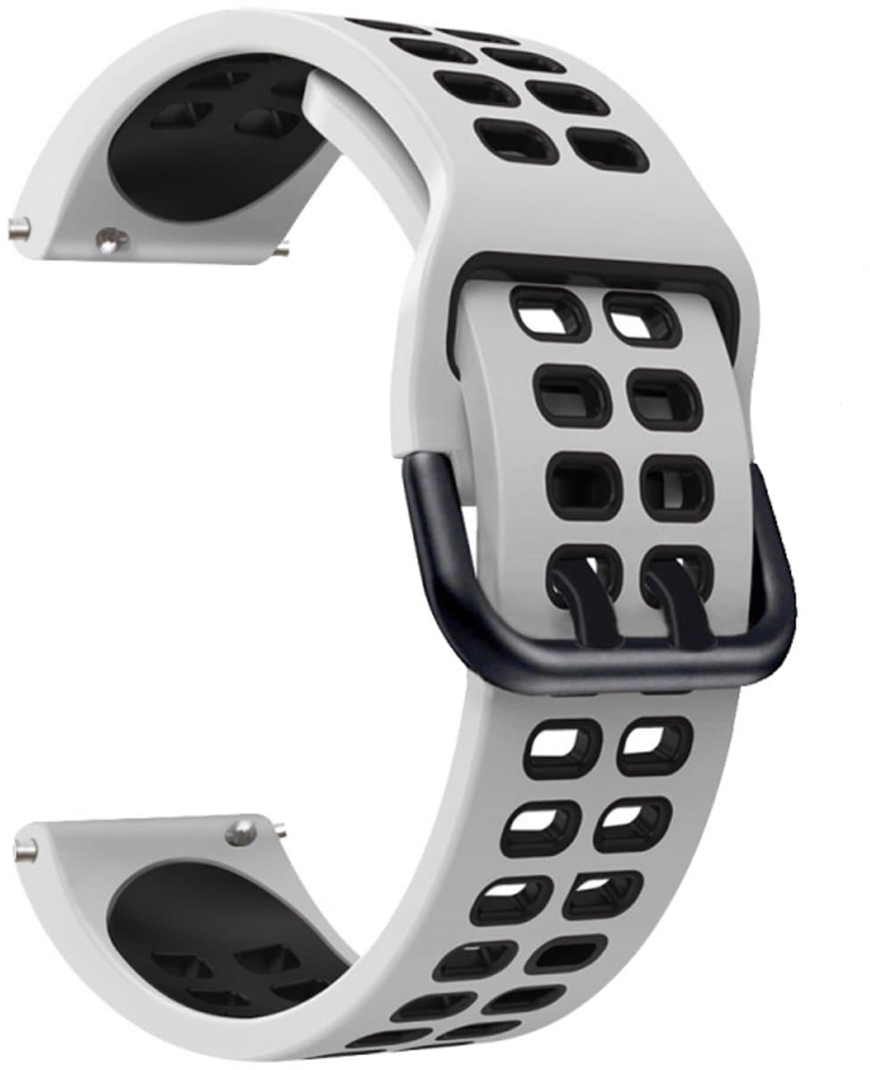 Voor Garmin Vivoactive 3 20mm gemengde kleuren siliconen horlogeband (wit zwart)