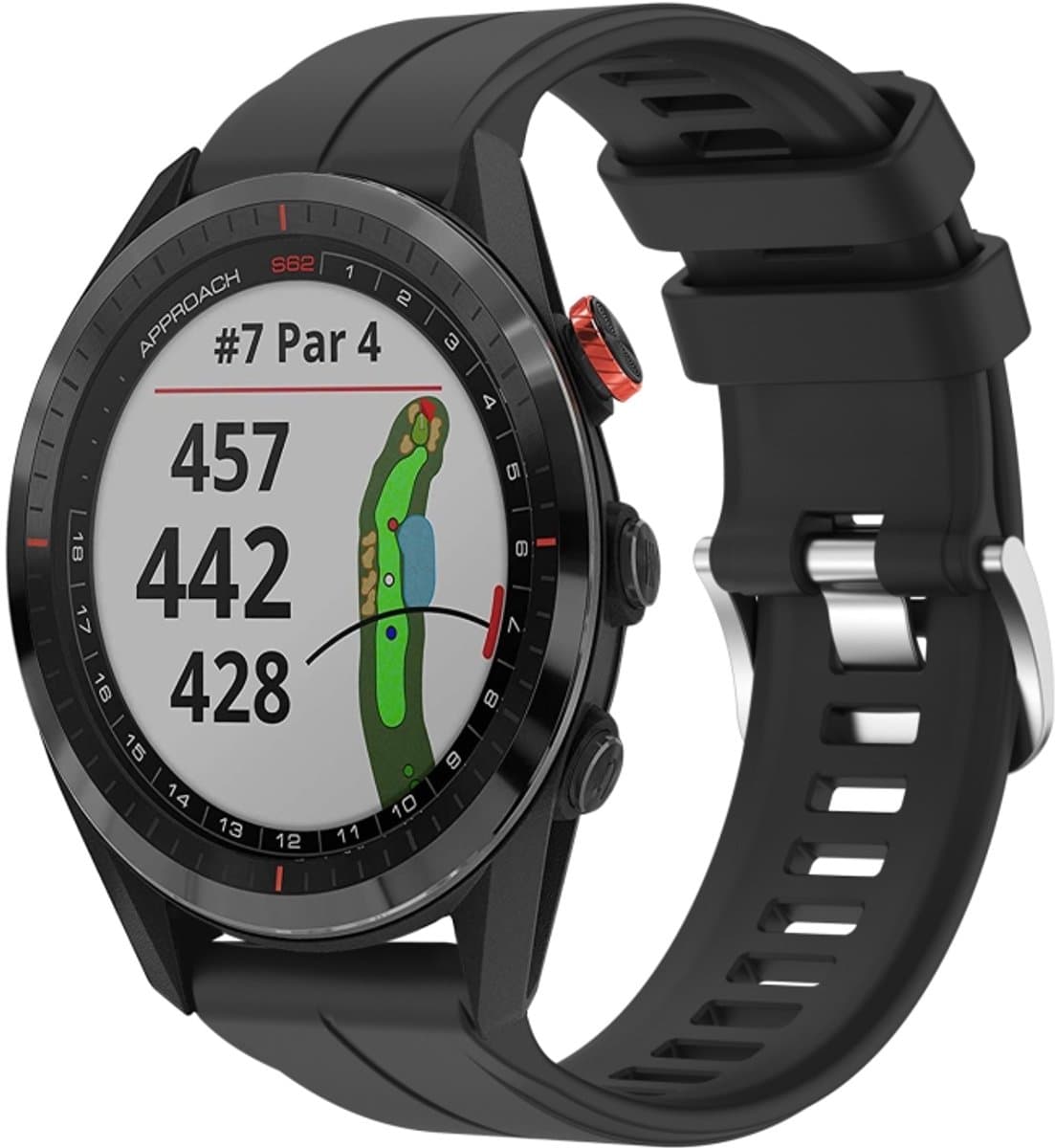 Voor Garmin Approach S62 22mm siliconen sporthorlogeband (zwart)