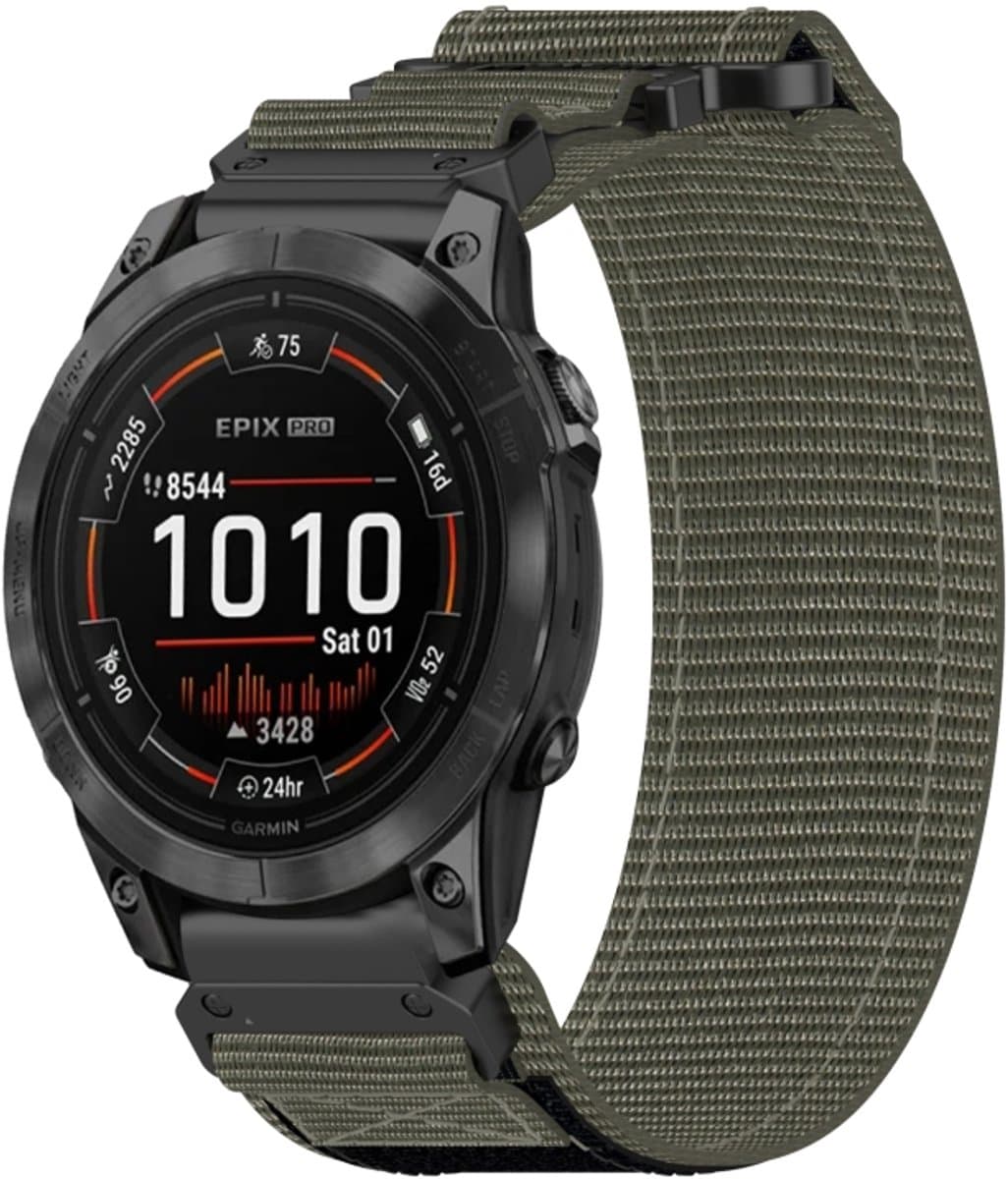 Voor Garmin Epix Pro 42 mm 20 mm nylon klittenbandsluiting horlogeband (grijs)