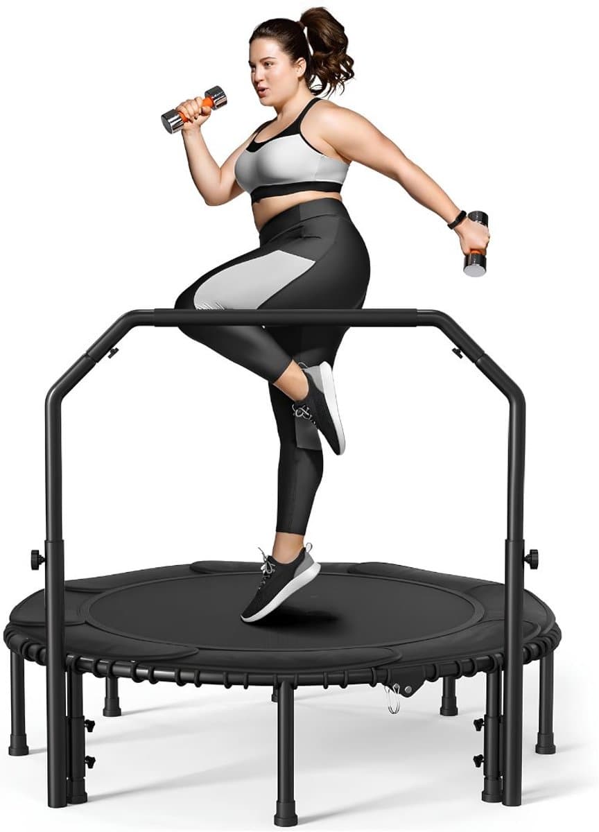 SP® Trampoline - Laadcapaciteit 204/250 kg - Trampoline Fitness - Fitness Trampoline - Zwart - 41cm x 15cm x 98cm