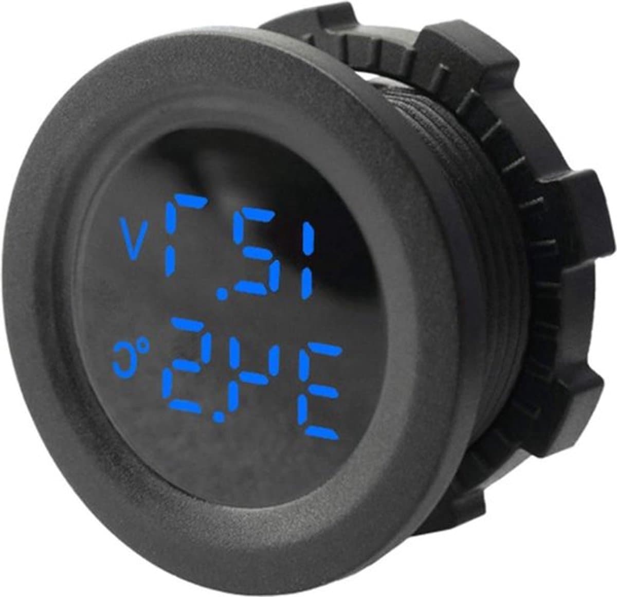 Voltmeter - Digitale Weergave - 12V - Auto - Temperatuurmonitor - Boot RV Marine Voertuig Motorfiets Truck