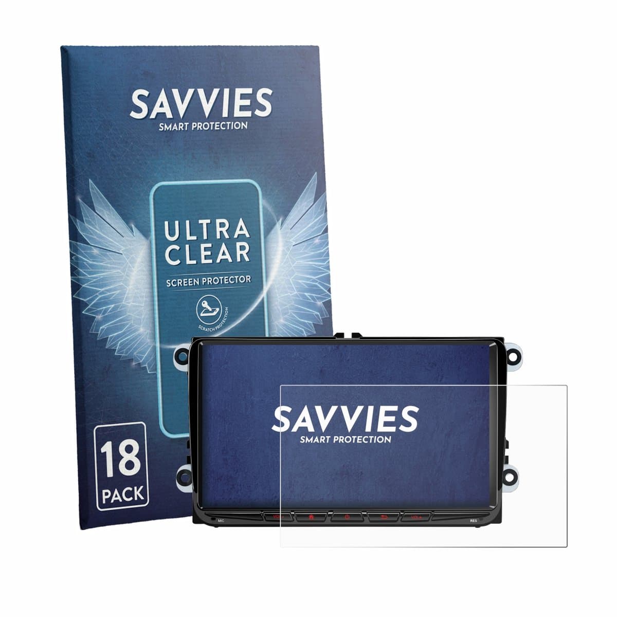 Savvies - Screenprotector voor Xtrons ID90MTVL - Folie Beschermfolie transparant 18 Stuks