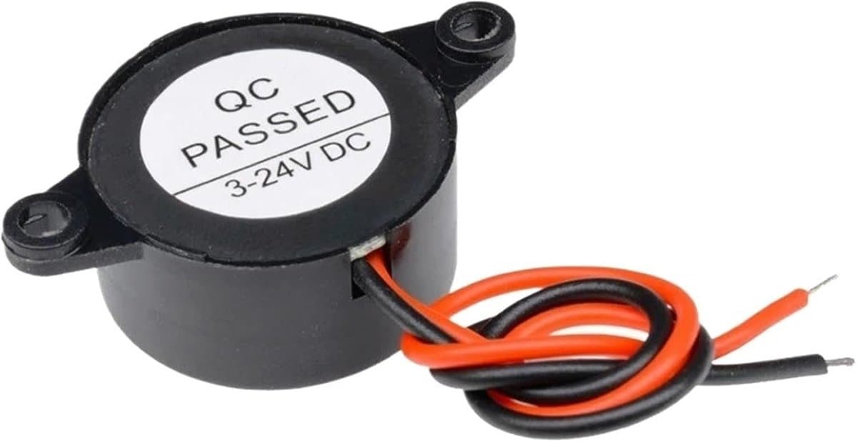 Actieve Zoemer Alarm - Piezo Zoemer Speaker - Waarschuwing Geluid - Hoge Decibel 95dB - 22mm Diameter - Zwart