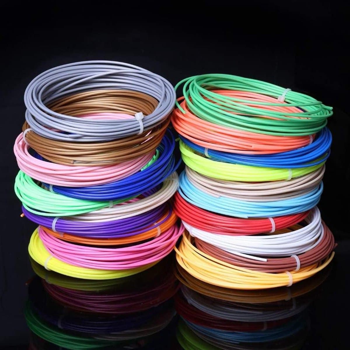 PLA Filament - 3D Printer Plastic - 3D Modellen Printen - Zijdezachte Afwerking - 100 Meter - 10 Kleuren