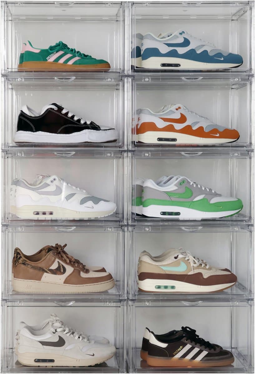 Sneakerstack® Sneakerbox Transparant – 10 stuks - Stapelbare Schoenenbox – Past tot schoenmaat 48 – Premium Opbergbox