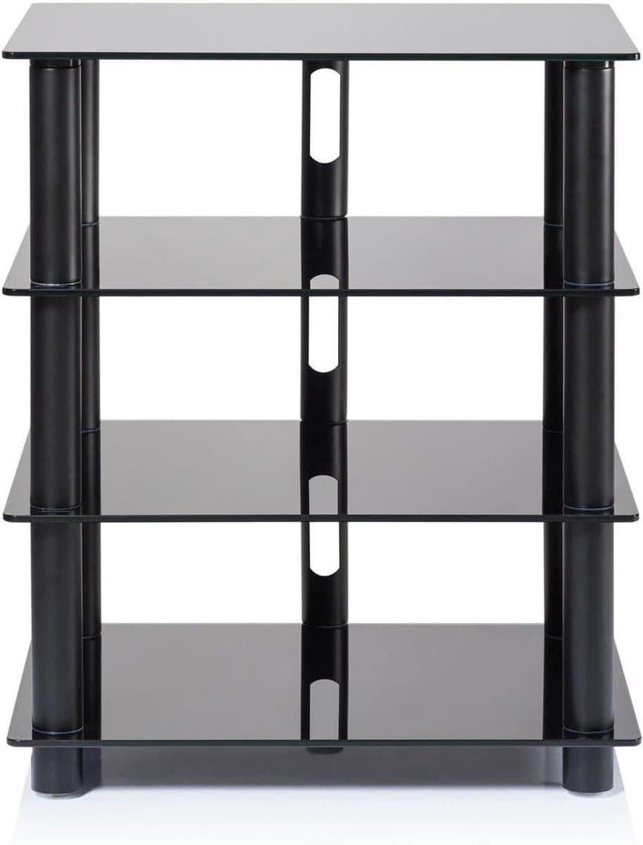 Hifi Meubel - Tv Meubel - Opbergen Elektroncia - Gehard Glas - 47.9 x 47.4 cm - Zwart