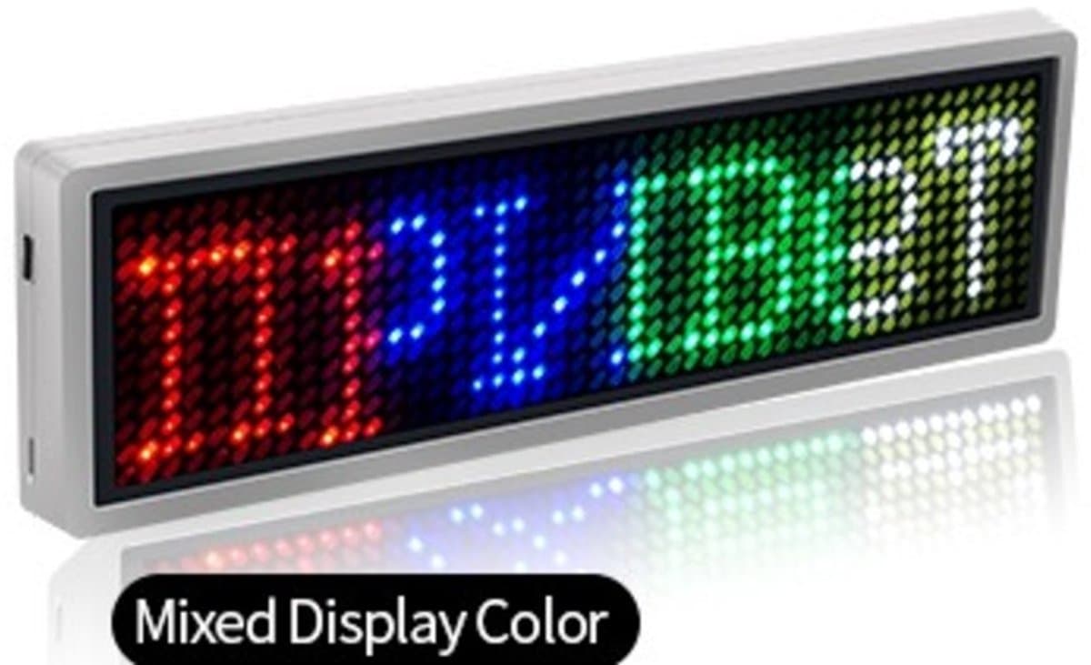 GYW Smart LED badge - 6mm x 30mm x 93mm - Bluetooth Verbinding - App Besturing - Personaliseerbaar Display
