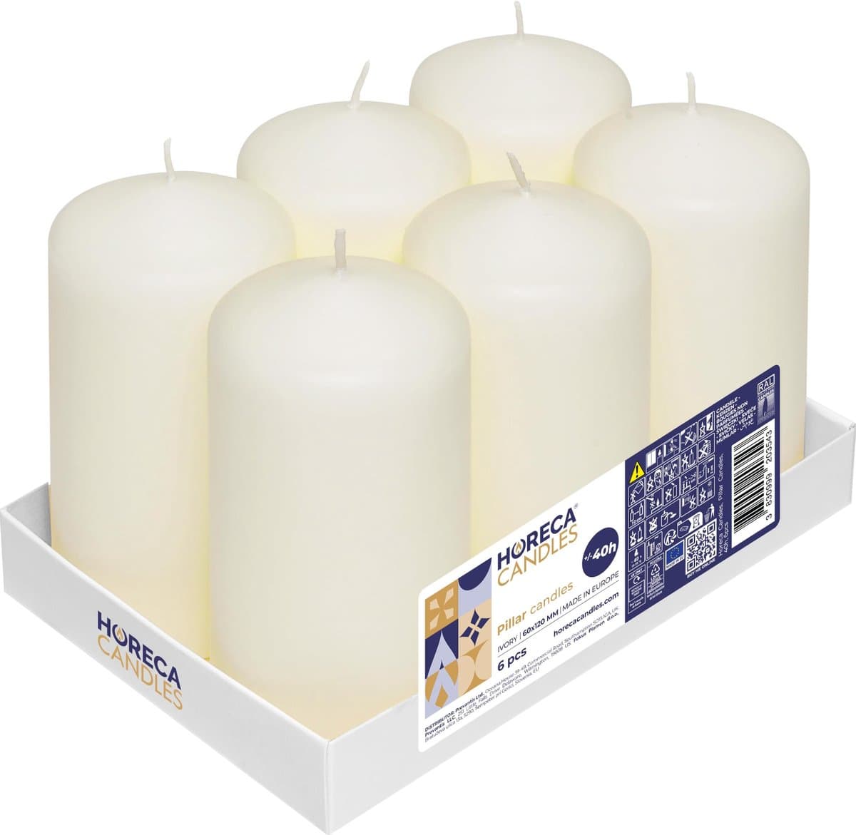 Omgoods - - Set van 6 Ongeurige Pilaren Kaarsen
