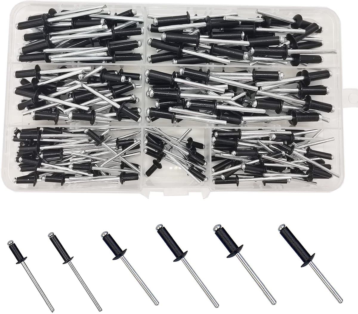Dailygoods- Blinde Klinknagels 200 Stuks - Aluminiumlegering - Klinknagel Assortiment - Corrosiebestendig - Maten 3.2/4.0/5.0 mm - Stevige Doos