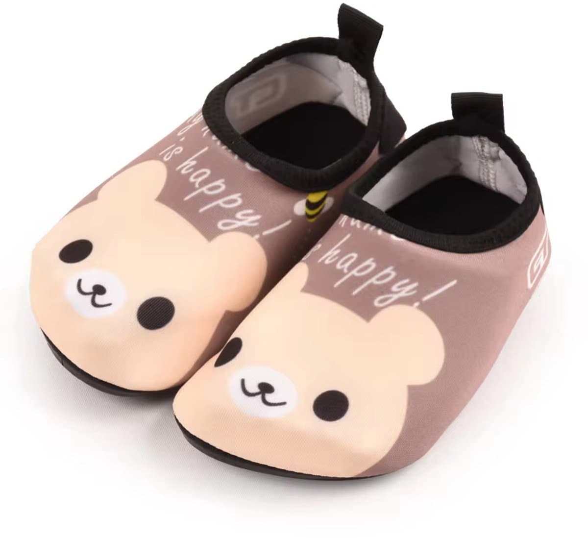 Bruine waterschoentjes - Strandschoentjes - Zwemschoentjes van Baby-Slofje met beer maat 30/31