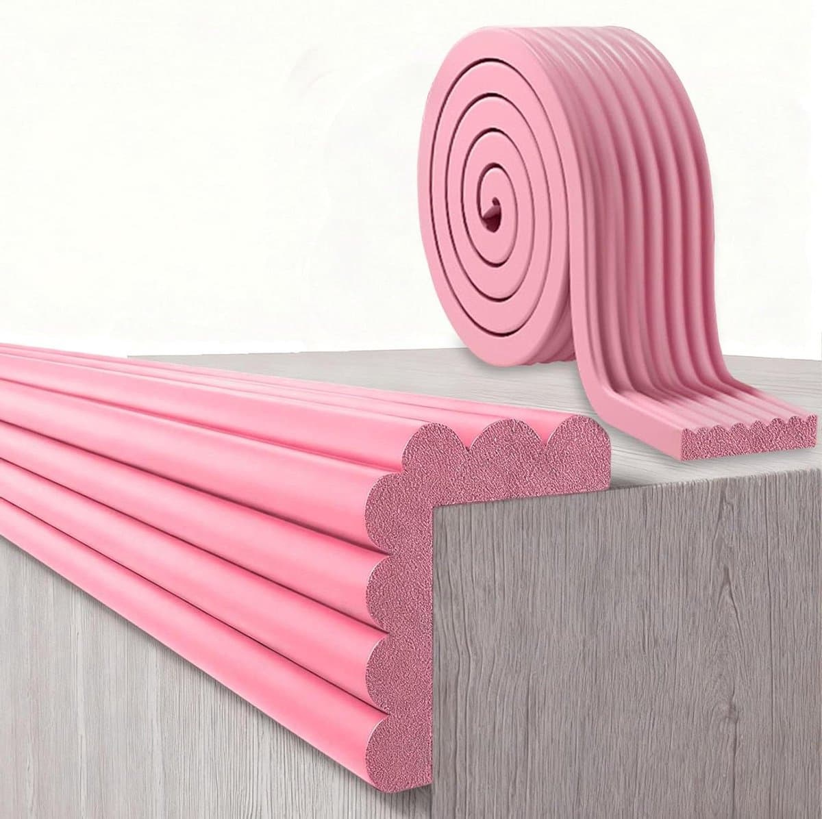 Randbescherming Babyschuim - Hoekbescherming Meubels - Kinderen Beschermen - Zeer Dicht Verdikt Schuim - 5 m x 8 cm - Roze