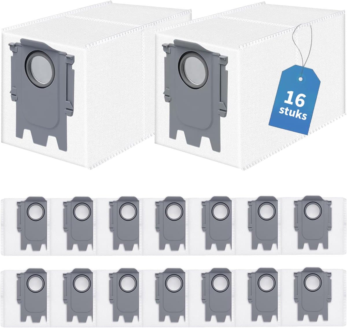 Geschikt voor Roborock Qrevo/Saros/S8 - Stofzuigerzakken - 3L - 16 stuks