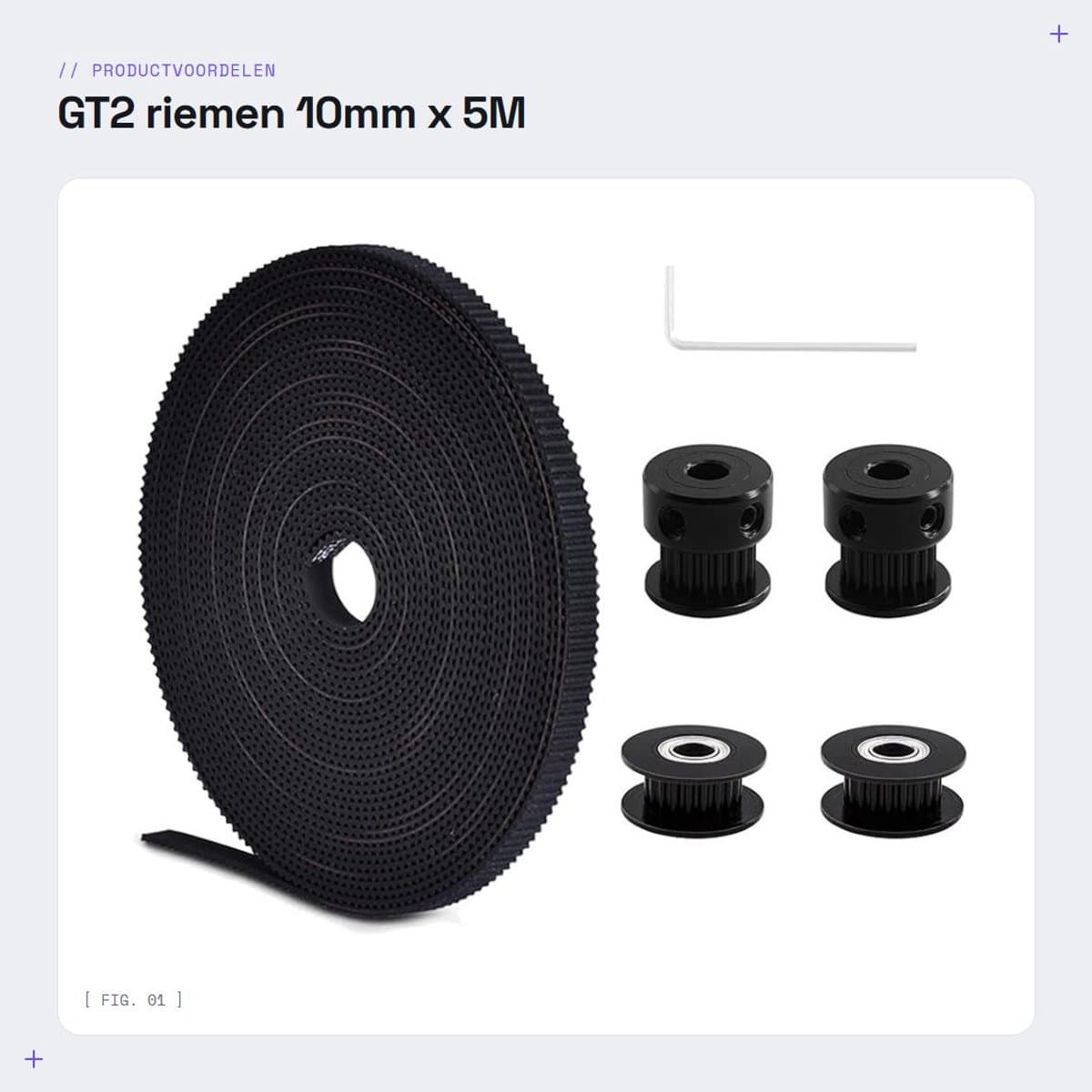 Allecto - GT2 riemen - 10mm x 5M - Perfect voor 3D-printers - Hoogwaardige kwaliteit - Ideaal voor hobbyisten - Betrouwbare aandrijving