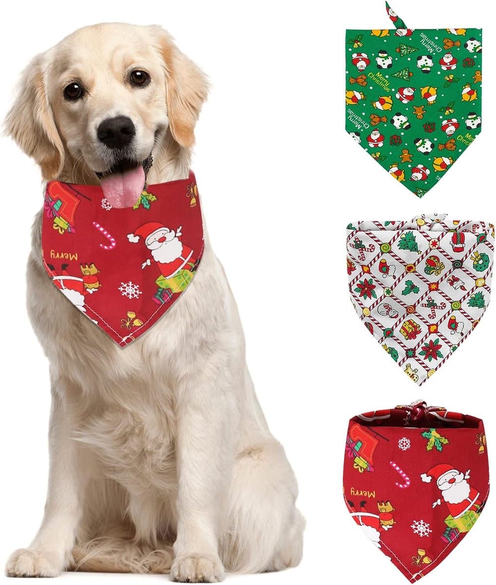 Hondenbandana 3 Stuks - Sneeuwman - Verstelbaar - Comfortabele en wasbare sjaal - ShopVlot