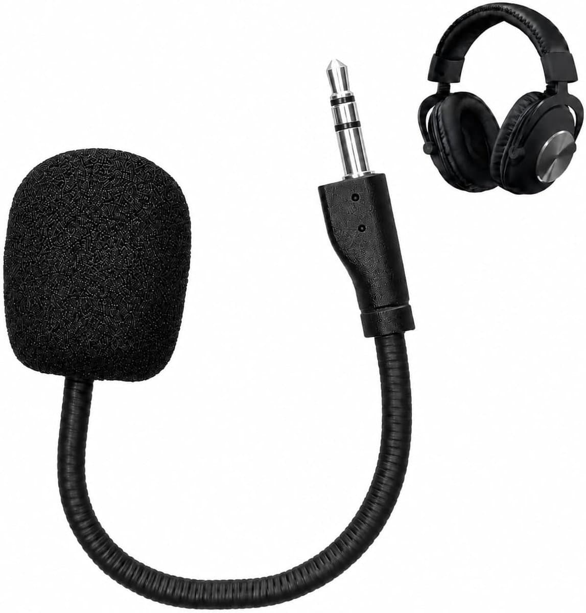 gaming-microfoon, met flexibele arm en ruisonderdrukking, gaming-microfoon 3,5 mm plug, afneembaar en draaibaar, compatibel met verschillende microfoons headset
