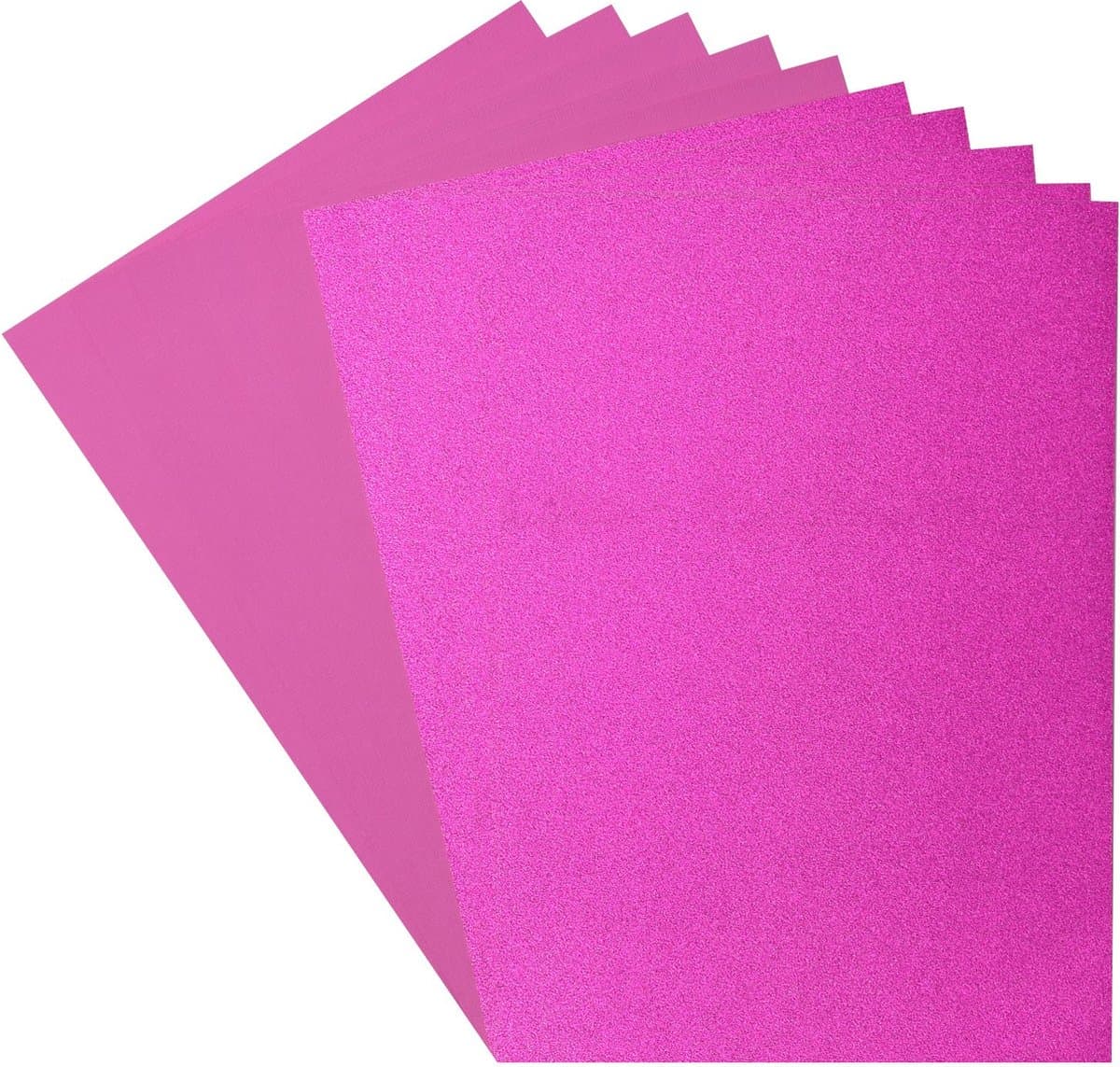 Florence Cardstock en Glitterpapier - A4 - Roze - Pink/Fuchsia - 2 x 5 vellen - 216g / 250g