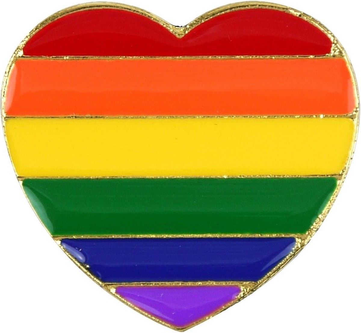 Regenboog pride hartje - metalen pin/broche - 3 cm - gay pride - Regenboogvlag LHBT accessoires