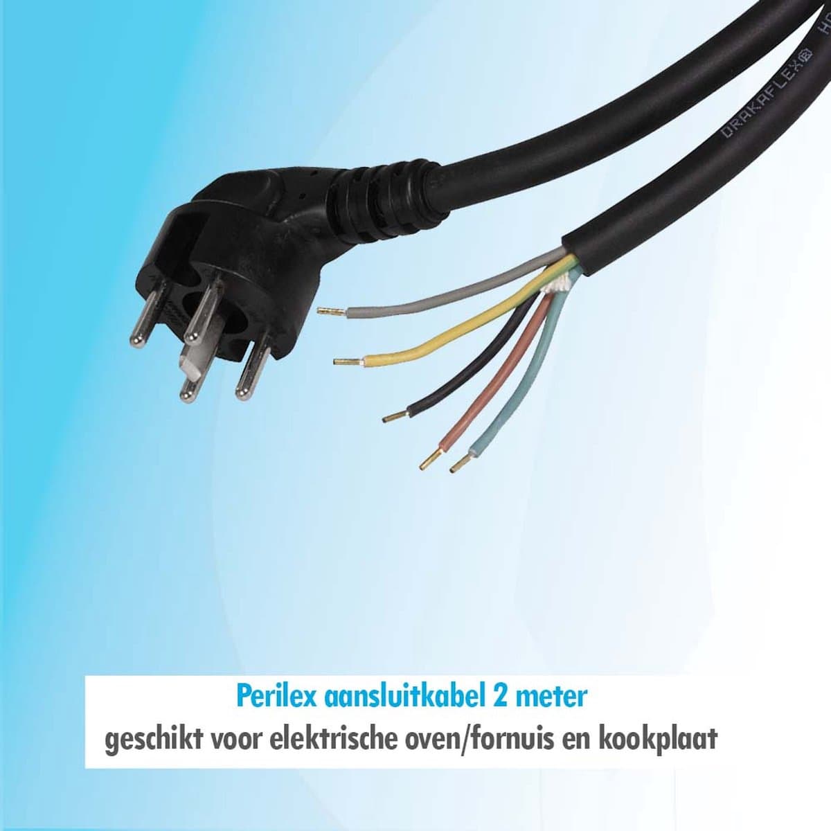 Bertje budget 2 meter Perilex stroomkabel aansluitkabel voor fornuis kookplaat en oven