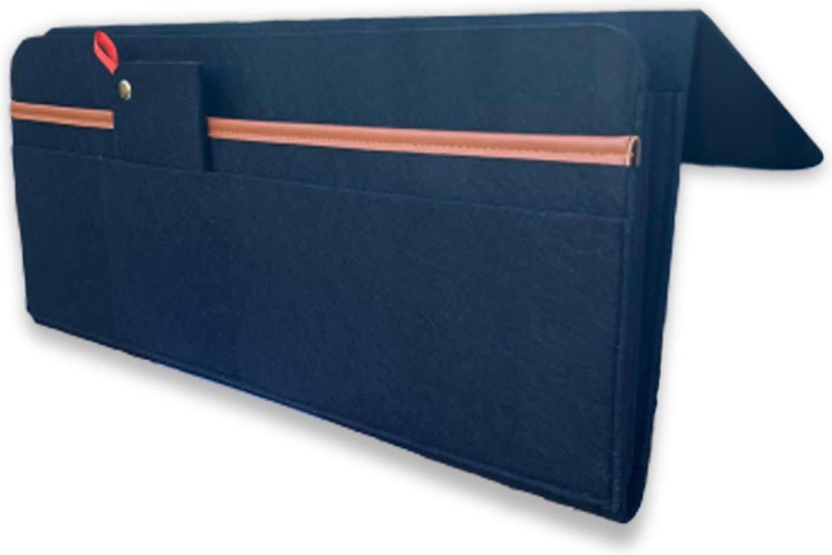 Prival Bedside Pocket Opbergzak Bed en Bank Organizer – Lectuurbak en Tijdschriftenhouder met Extra Opbergvakken – Zwart