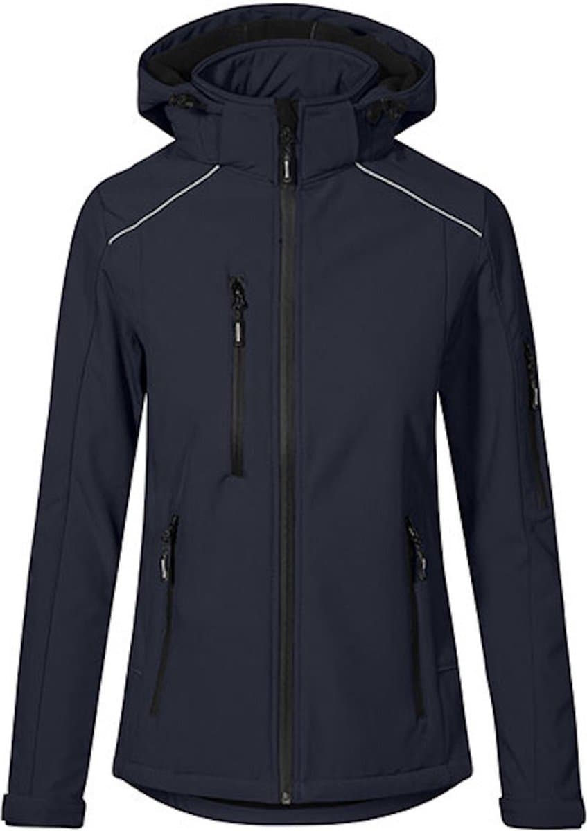 Women's Softshell Outdoorjas met afneembare capuchon Navy - M