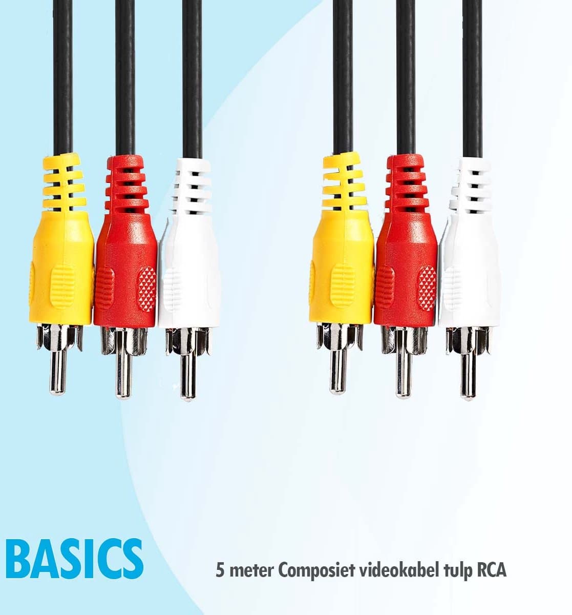 Basics 5 meter Composiet videokabel RCA