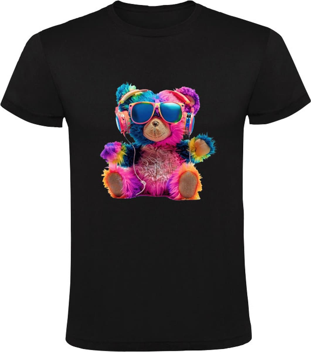 Beertje in kleur Heren T-shirt - hip - bril - koptelefoon