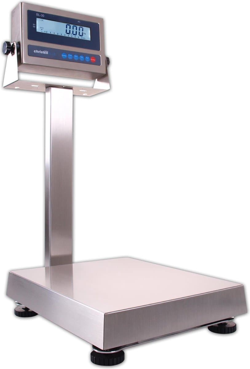 Bankweegschaal - CS BL-30 RVS 60kg bankweegschaal - industriele weegschalen - Christen Swiss Weegschalen