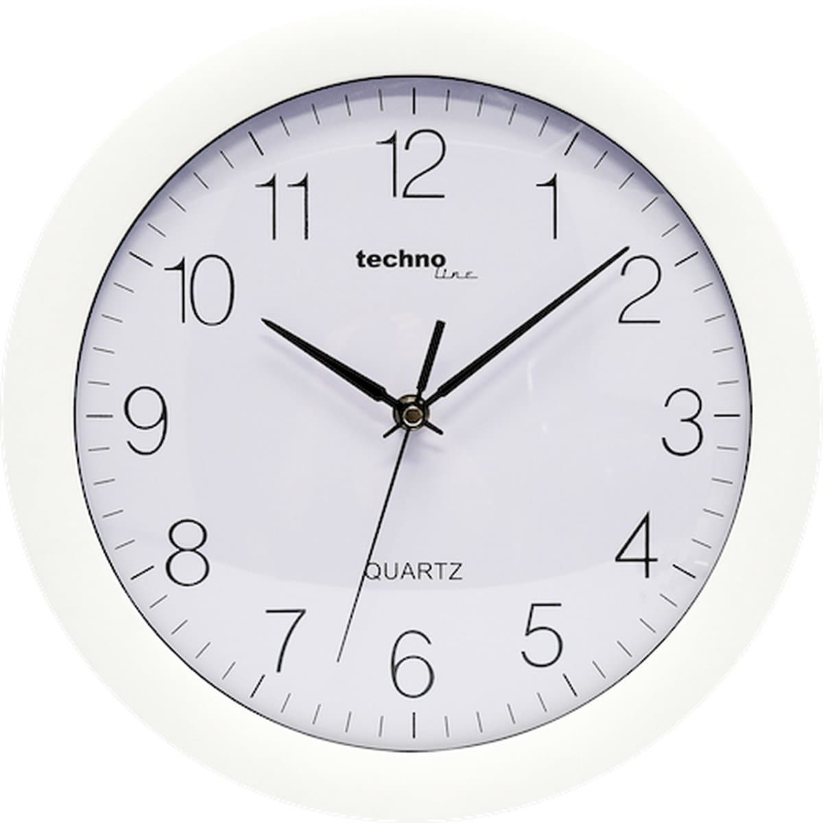 Technoline WT 7000 WHITE - Wandklok - Analoog - Rond - Kunststof Raam - Kwarts - Cijfers - Wit