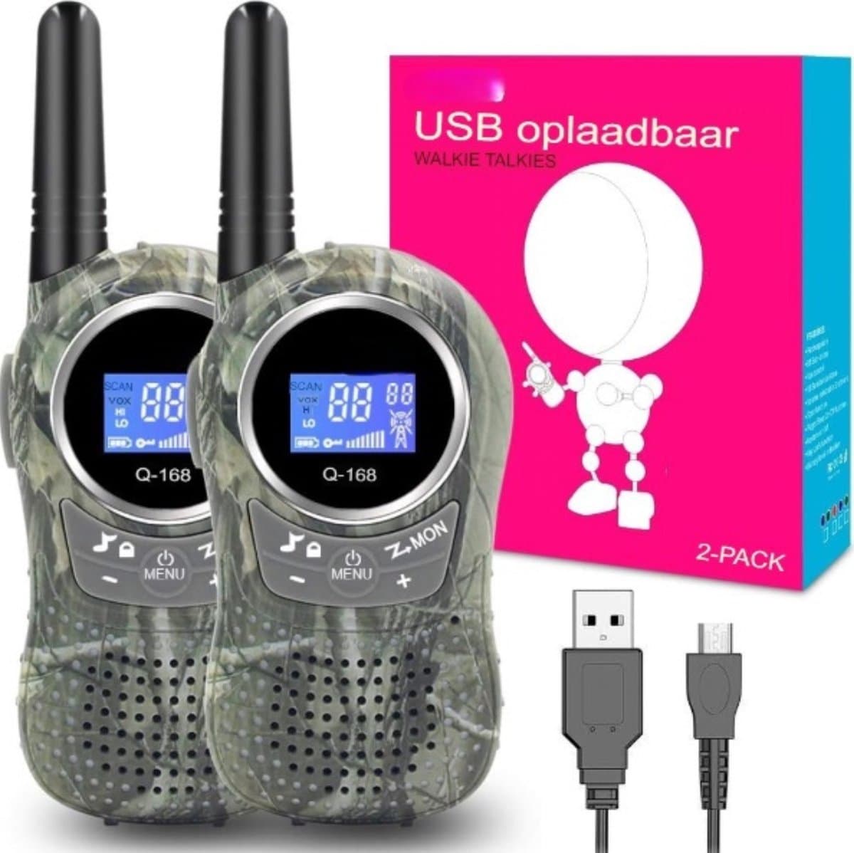 Velox Walkie Talkie Oplaadbaar - Walkie Talkie Kinderen - Walkie Talkie Met Oplader - Walkie Talkie Kinderen Oplaadbaar - Walkie Talkie Oplaadbaar Kinderen