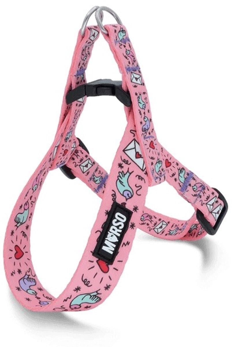 Morso - Mini Hondentuig Verstelbaar Gerecycled Sweet Tweet Roze