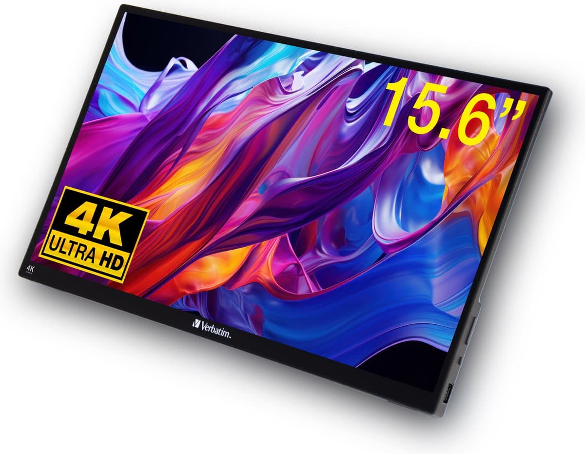 Verbatim PMT-15-4K Portable Touchscreen Monitor 15.6" 4K Metal Housing