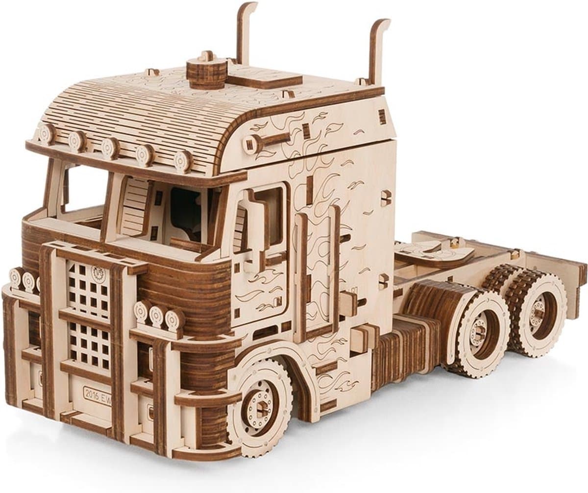 Eco Wood Art Modelbouwpakket Truck Road King - 3D Puzzel - Miniatuur Bouwpakket Volwassenen - DIY - Knutselen - Hout
