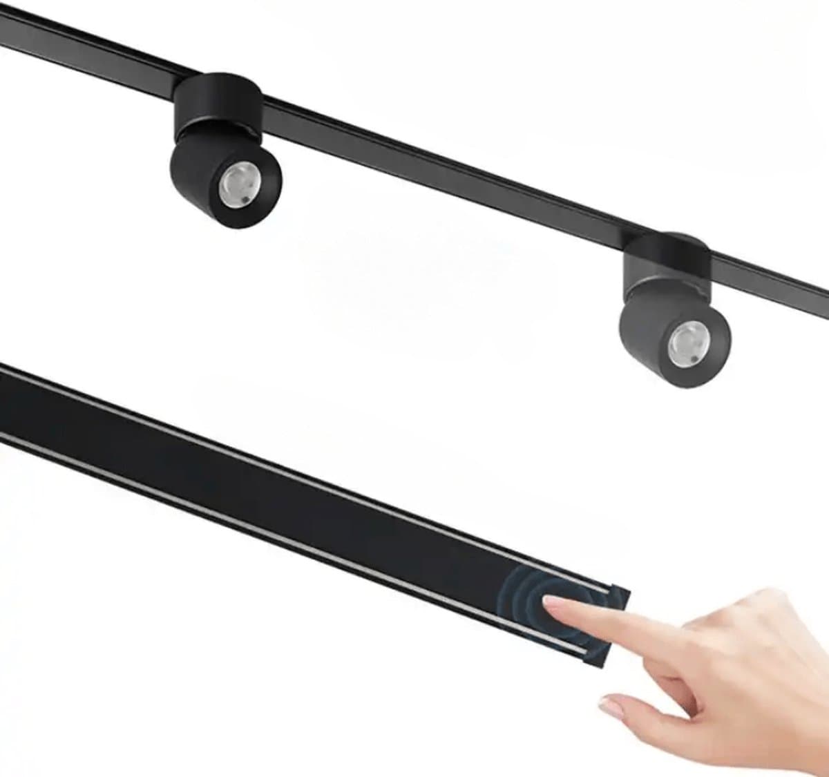 Extra Plat Zwart Magnetisch Rail MM30 2M - Aluminium - Zwart - SILUMEN