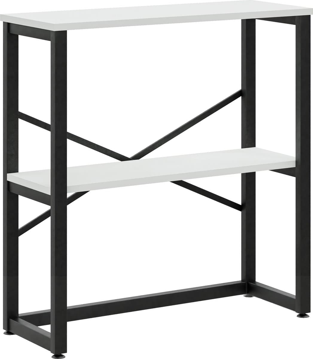FurniChic - Kast - Dressoir - Bijzettafel - Wandtafel - Consoletafel - Sidetable - Banktafel - Haltafel- Industrieel - Wit - 85x30x80cm