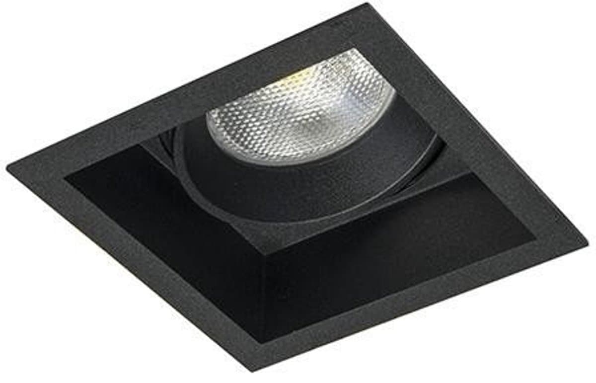 Inbouwspot Vierkant Mat Zwart GU10 Verdiept 9 x 9cm